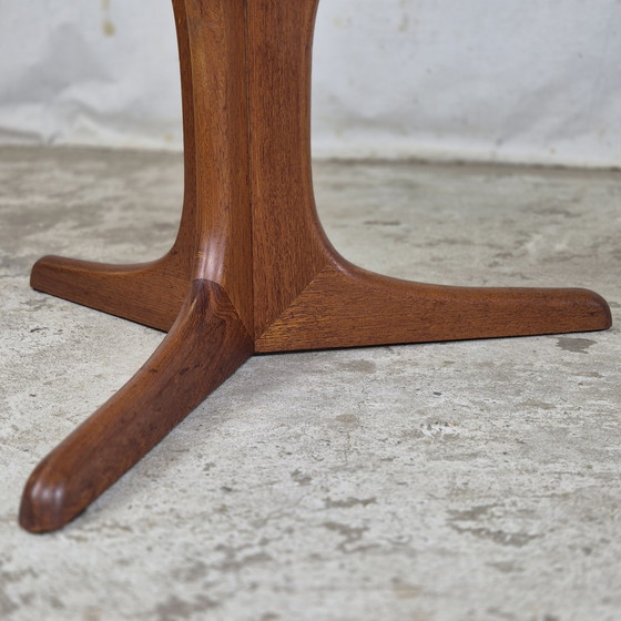 Image 1 of Vintage 1960s round coffee table teak with glass, Danish