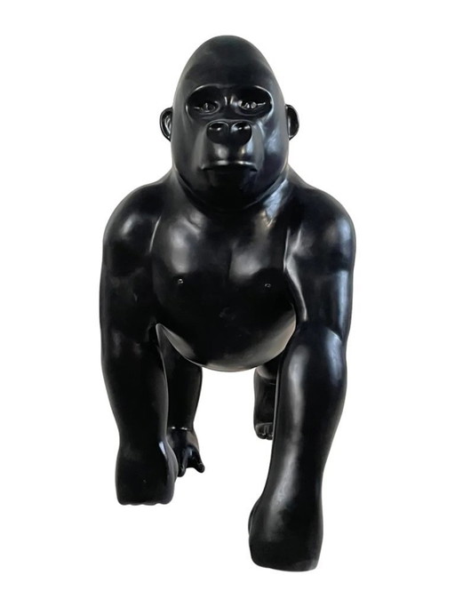 Fiberglas-Skulptur – Gorilla – Schwarz