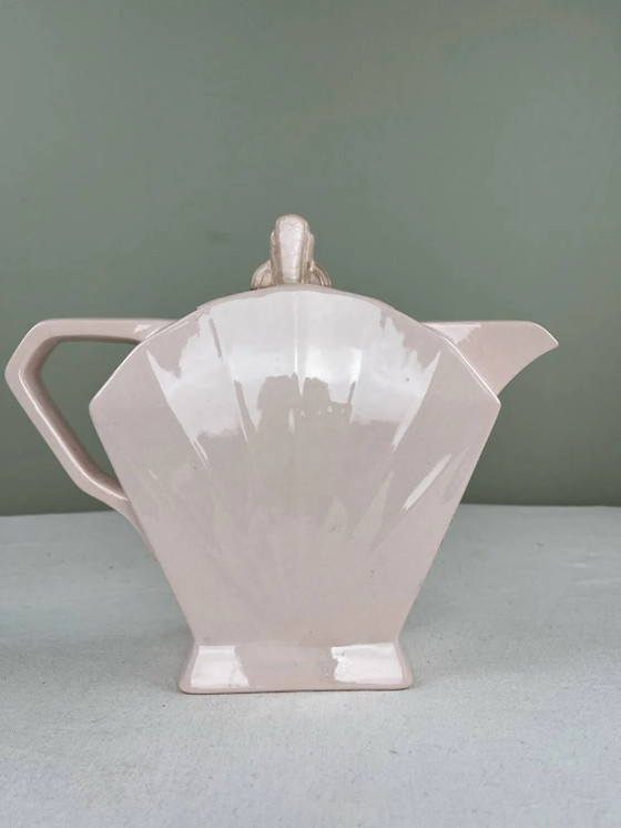 Art Deco rosa Teekanne – Küchenzubehör, Porcelain (photo 6 of 11)