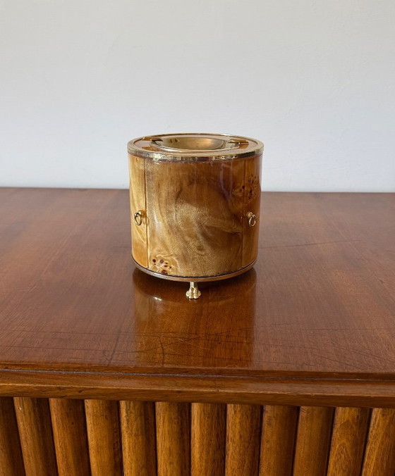 Rookset, wortelhout en messing, Tafelaccessoires, Metaal, Bruin, Vintage (foto 3 van 13)