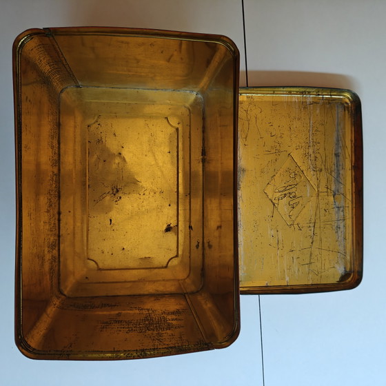 Image 1 of Boîte de rangement industrielle Agfa vintage – Métal orange brûlé