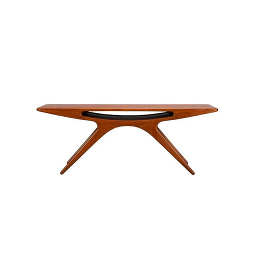 Tavolino da caffè vintage in teak "smile" di Johannes Andersen, Danimarca 1957