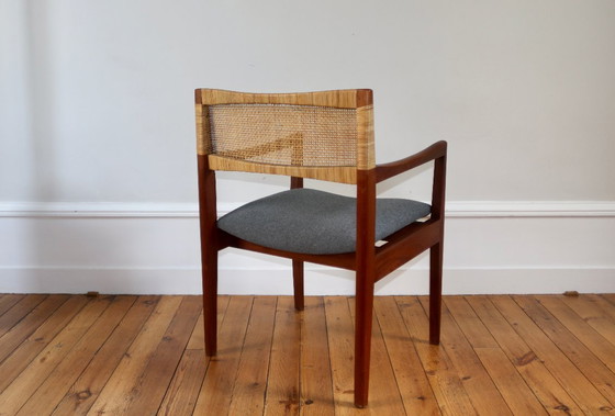 Image 1 of Poltrona scandinava vintage in teak e rattan, 1960