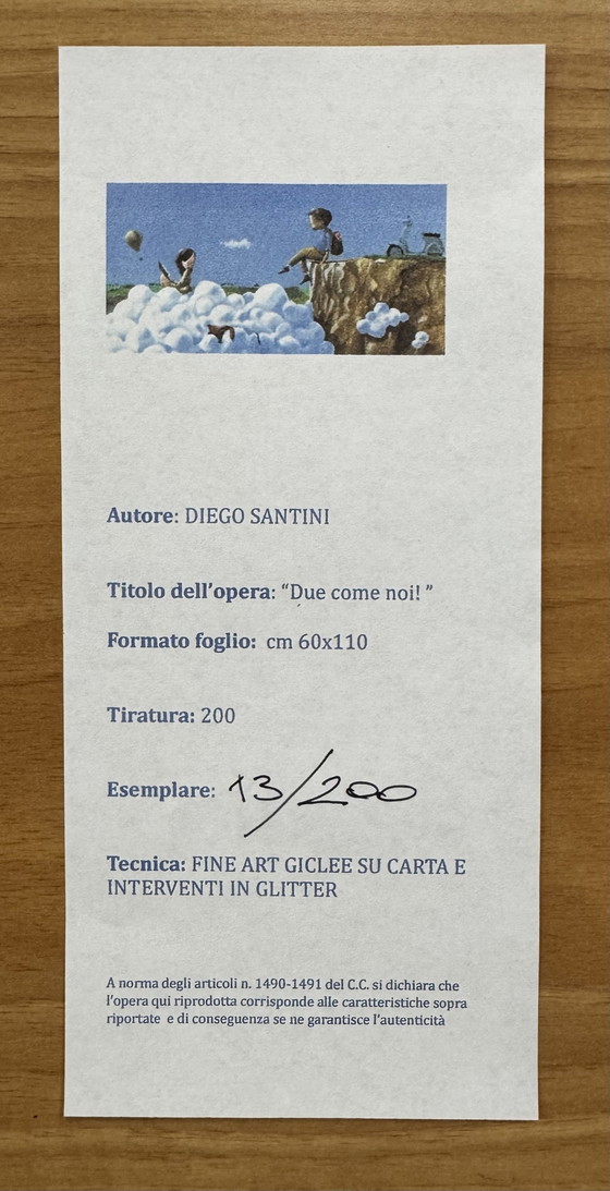 Image 1 of Fine Art Giclèe painting Diego Santini 60x118 cm “by moonlight” in frame