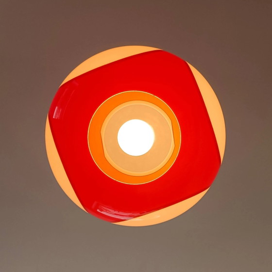 Lampada a sospensione UFO bug-eye arancione/bianca – Massive – Lampade a sospensione, Plastic, Space Age (photo 8 of 9)