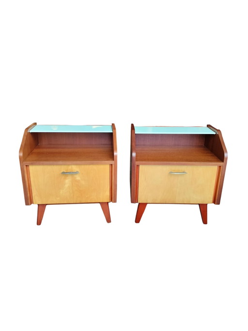 Ensemble vintage de 2 tables de chevet, 1960s