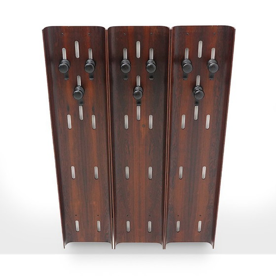 Image 1 of Wall coat rack in curved plywood, 1960s