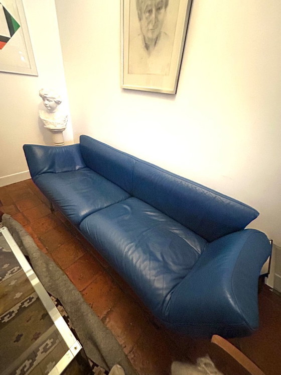 Image 1 of De Sede DS-140 | Blauwe leren designbank | Zwitsers topdesign