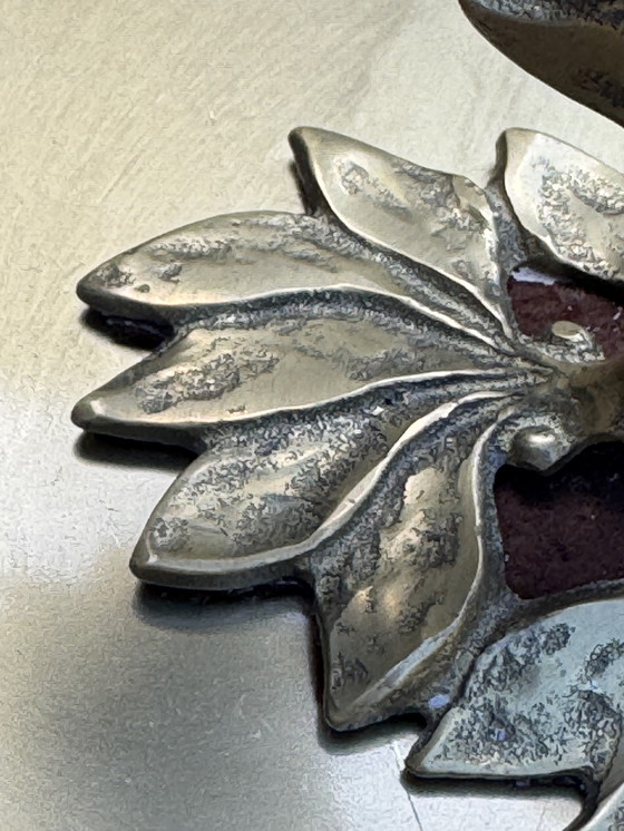 Image 1 of 🕯️ Bronzen Art Nouveau tweearmskandelaar | handgegoten, massief, authentieke patina | 1890–1920