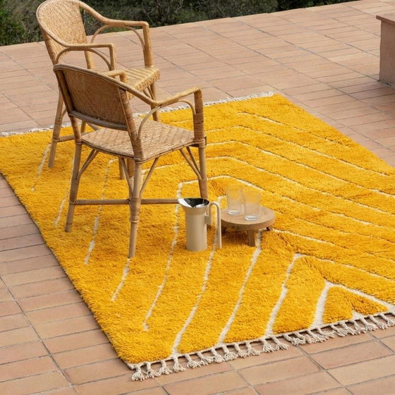 Image 1 of Handwoven Berber rug, traditional natural weaving, 150/350 cm
