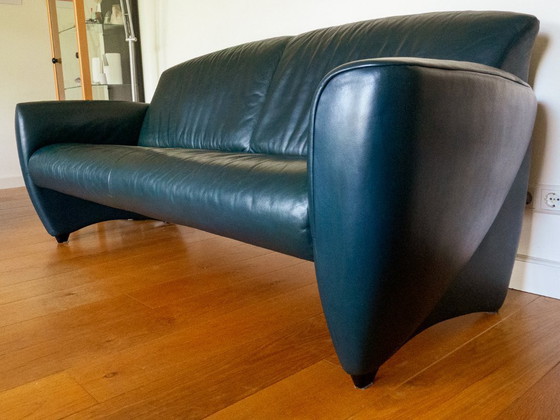 Image 1 of Beautiful, elegant 3-person leather sofa from the designer brand Jori