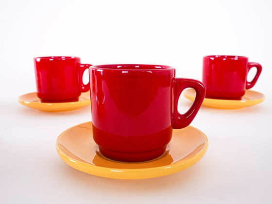 Image 1 of Set of ceramic mugs, Italian design, 1980s, made in Italy