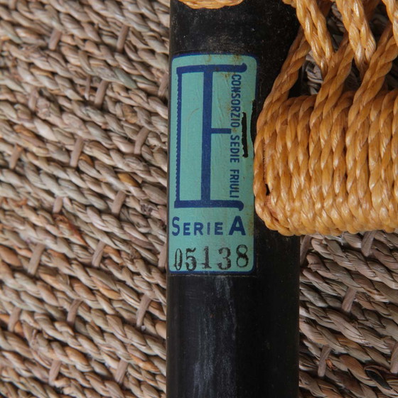 Image 1 of Suite of 4 Italian Wooden Chairs from the 1960s
