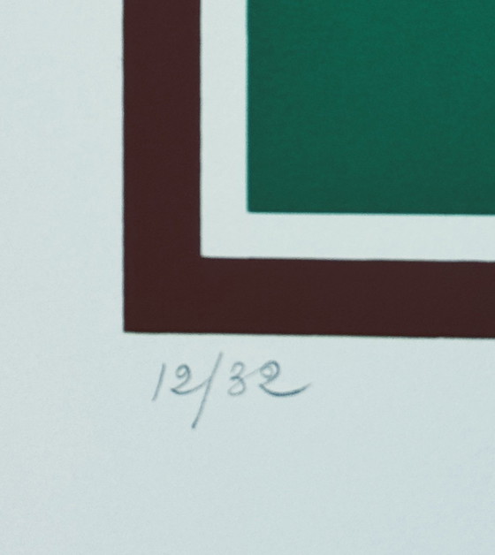 Image 1 of Léon Wuidar ( 1938 ) rara serigrafia costruttivista, 1986