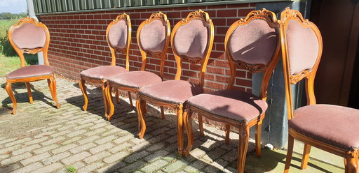 6x Chaises de salle à manger baroques