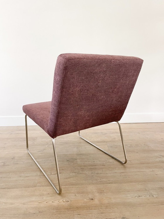 Set | 2 Stuks | Vintage Fauteuils | Herstoffeerd Paars – Cozi Caza, Polyester, Metal (photo 9 of 14)