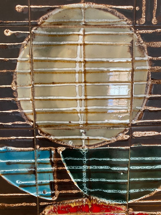 Image 1 of Large abstract ceramic wall composition. France 1970