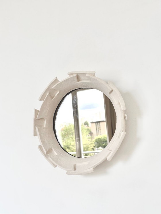 Image 1 of French Contemporary Ceramic Mirror, "Labirinto" by Renzo Maar