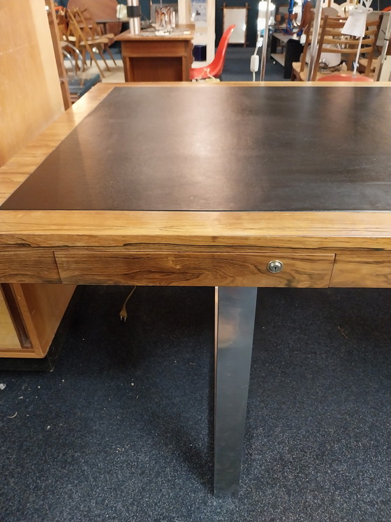 Image 1 of 1 x B.U.S. desk 200 x 100cm black leather top 1980s