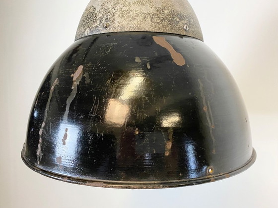 Image 1 of Lampada a sospensione industriale in smalto nero, anni '30