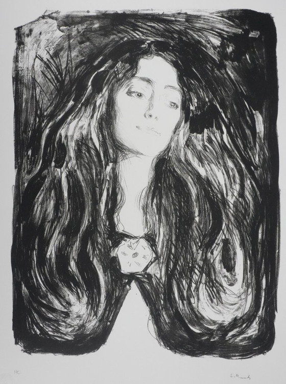 Edvard Munch : Broche, Eva Mudocci, Lithographie Signée – Lithographies et sérigraphies, Paper (photo 2 of 10)