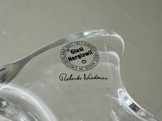 Image 1 of Glasi Hergiswil Kerzenhalter aus massivem Glas, Schweiz, 1960er–1970er Jahre