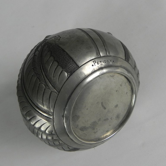 Image 1 of Pewter Art Nouveau vase, signed PETIZON, early 20th century