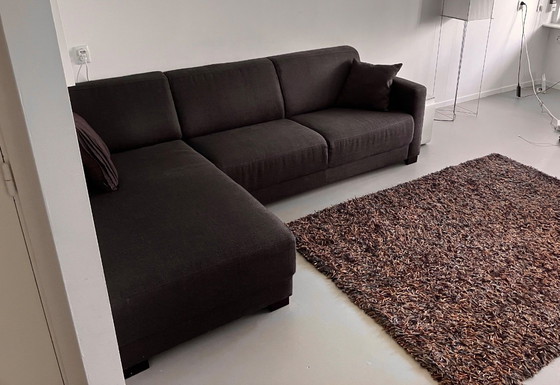 Image 1 of Goosens corner sofa left chocolate brown