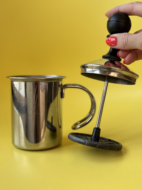 Image 1 of Italian Design Milk Frother Inox Stainless Steel- Postmodern Design