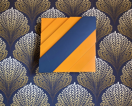 Image 1 of Set di 2 applique Op-Art di Hillebrand Space Age Vintage anni '70 Arancione