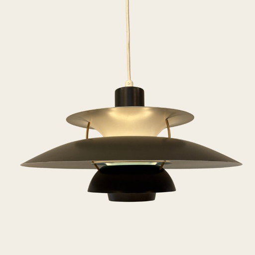 Louis Poulsen PH5 - Poul Henningsen - Gris foncé, turquoise, blanc – hanglampen, Metal, Aluminium