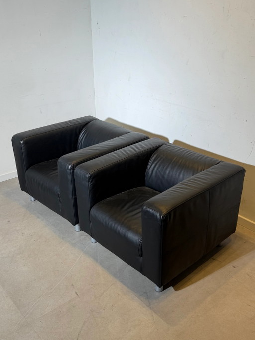 Par de sillones club negros – fauteuils