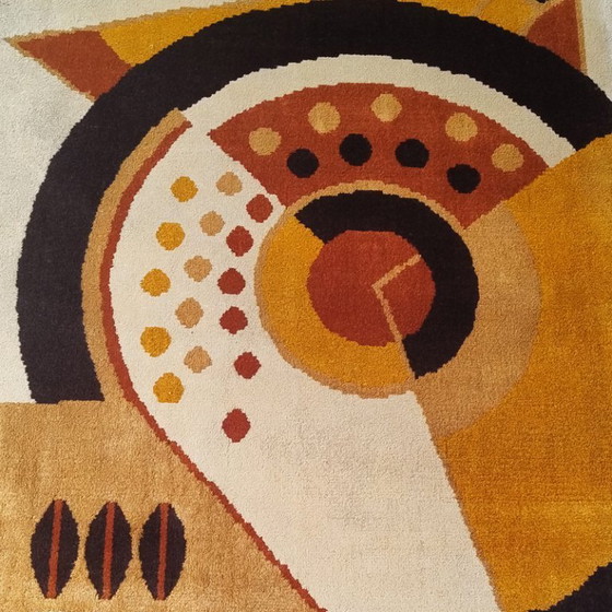 Image 1 of 1950s Constructivist Mechanical Futuristic Rug/Tapestry. Made in France