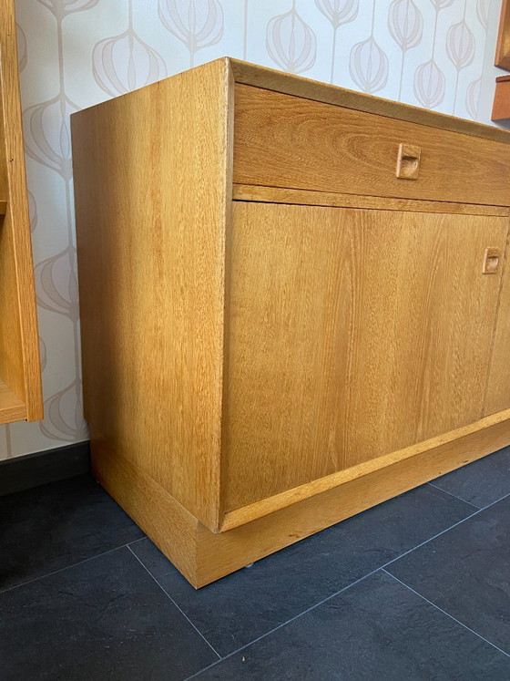 Image 1 of Vintage Danish oak wall cabinet/sideboard by Brouer Møbler