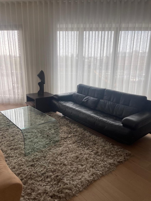 Rolf Benz 6500 driezitter zwart leer