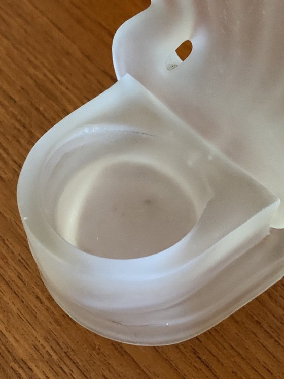 Image 1 of Bougeoirs cygnes en verre dépoli, style Art déco, lot de 2, années 1930