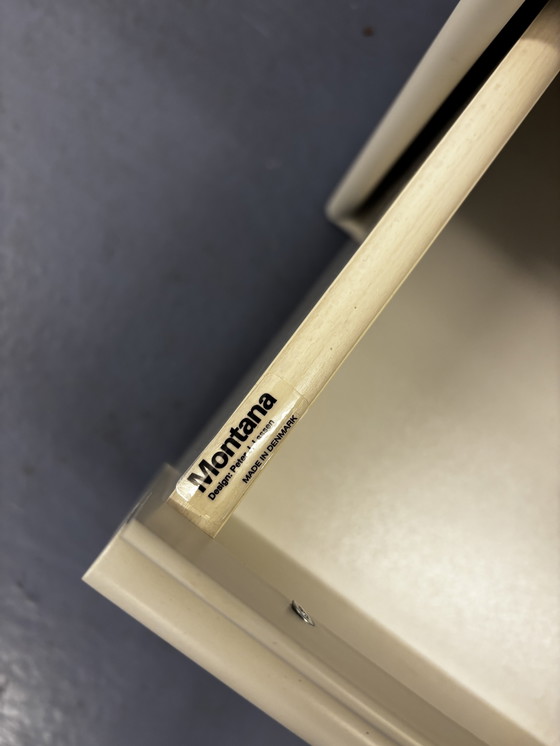 Image 1 of Montana-Regal 1243, Vanilleweiß, 2 Schubladen, 1 offenes Fach/Glasablage