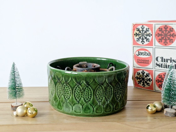Image 1 of Supporto per albero di Natale in ceramica Jasba degli anni '60 | Germania Ovest, con scatola originale