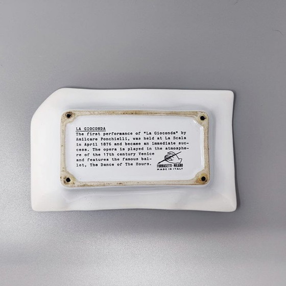 Image 1 of Vide-poche des années 1960 en porcelaine "La Gioconda" par Piero Fornasetti. Fabriqué en Italie