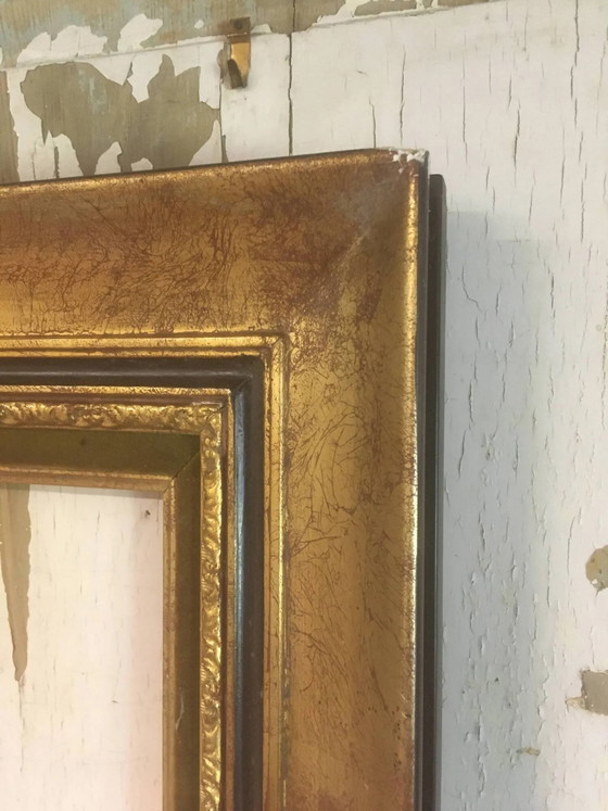 Cornice dorata in legno e stucco 110x78 – Decorazioni murali, Velluto (photo 3 of 11)