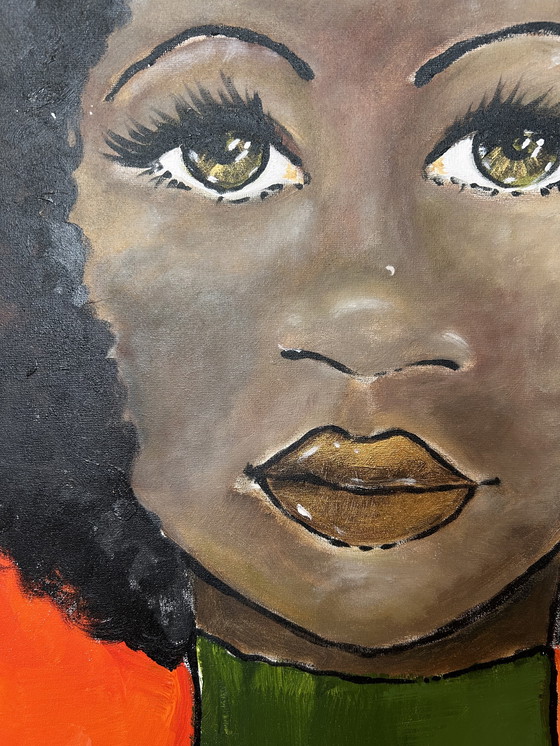 Image 1 of Schilderij acryl op katoen