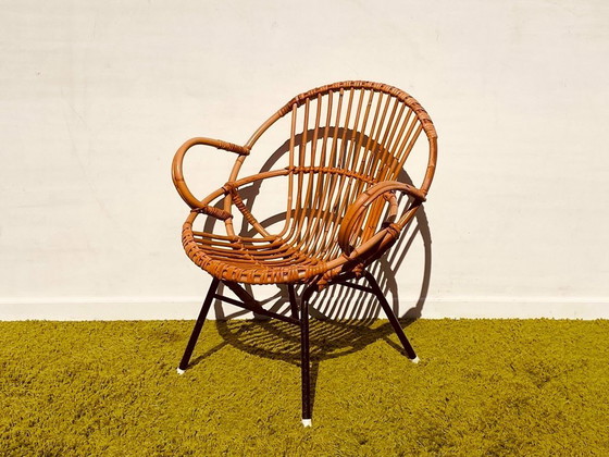 Image 1 of Paar van rotan Noordwolde lounge fauteuils ~ Vintage 60s