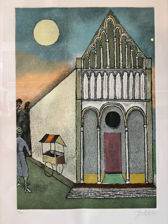 Litografía de Franco Gentilini, años 70, Pinturas y dibujos (foto 3 de 9)