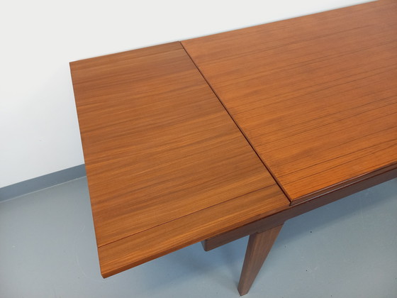 Image 1 of Table à Manger Scandinave Vintage des Années 50 60 en Teck avec Rallonge