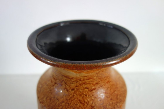 Grand vase de sol West Germany décor fat lava années 60, Céramique, Marron, Vintage (photo 5 sur 11)