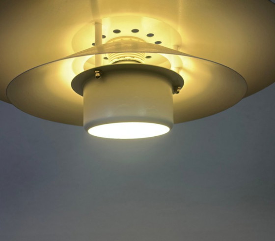 Vintage Danish Scale Lamp: In the style of Louis Poulsen, Pendant lamps, Aluminium, White (photo 4 of 10)