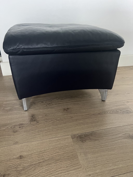 DeSede blauw leren design hocker