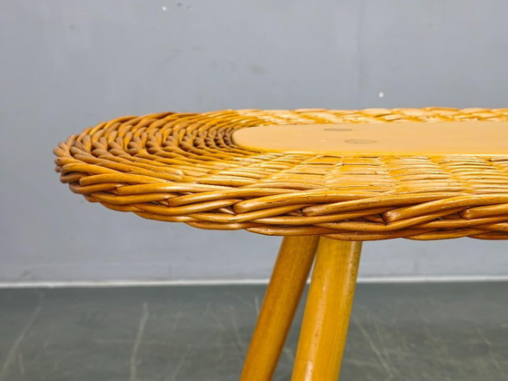 Image 1 of ULUV Rattan Coffee Table by Jan Kalous, Czechoslovakia, 1970s