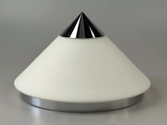 Image 1 of 60s 70s ceiling lamp wall lamp by Limburg Leuchten Germany glass chrome