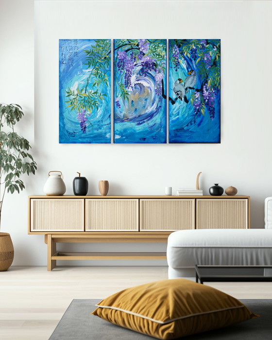 Image 1 of Japanese Wisteria J389 - Blue Painting